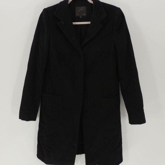 Fendi Men's Black Solid Wool Cashmere Blend Italy Tailored Coat Size 42 - Picture 1 of 12